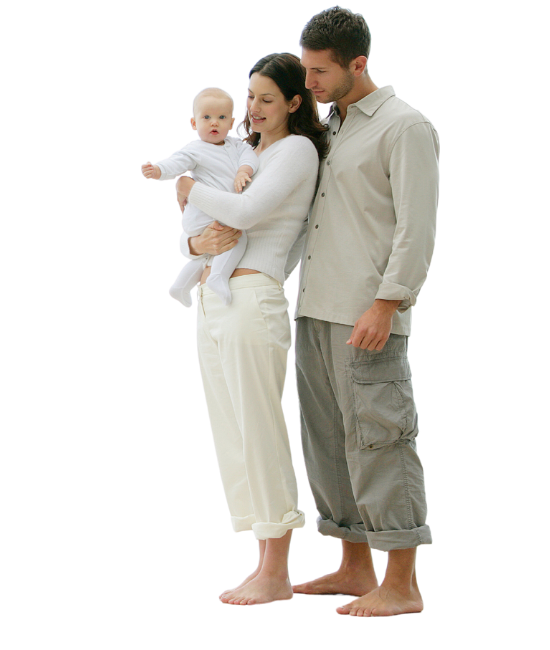 Photo - young parents with baby - no background