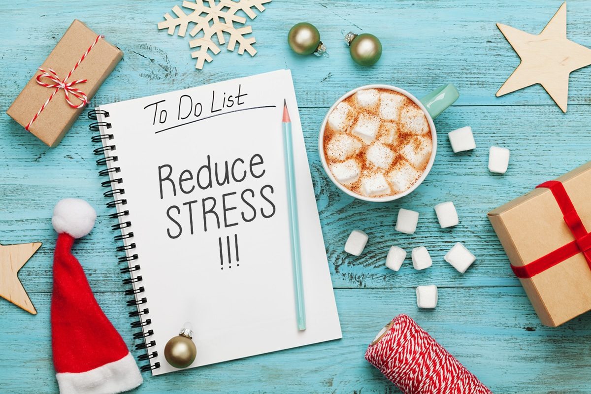 Parent enjoying a peaceful holiday moment to reduce stress