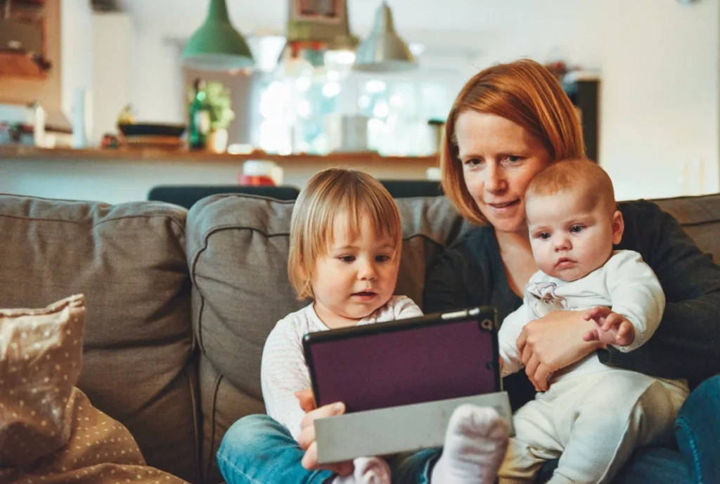 Child reacting during screen time limit discussions
